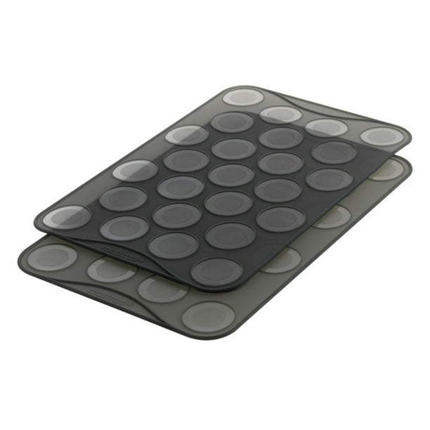 Mastrad Silicone Macaron Baking Sheet Set of 2, Black