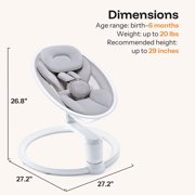 HARPPA Baby Swing for Newborns with Remote Control, 5 Sway Speed, Gray