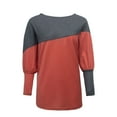 thumbnail image 5 of Charmo Women's Colorblock Off The Shoulder Long Sleeve Oversized Pullover Sweater Knit Jumper Tunic Tops, 5 of 5