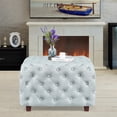 thumbnail image 4 of Homebeez Middle Century Upholstered Tufted Coffee Table with Padded Seat, Large Square Ottoman for Living Room Home Office, 4 of 5