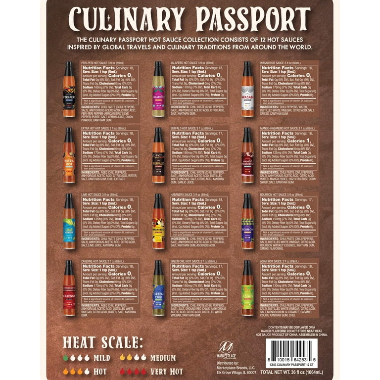 Culinary Passport Collection Hot Sauce, 12ct (36oz) - Walmart.com