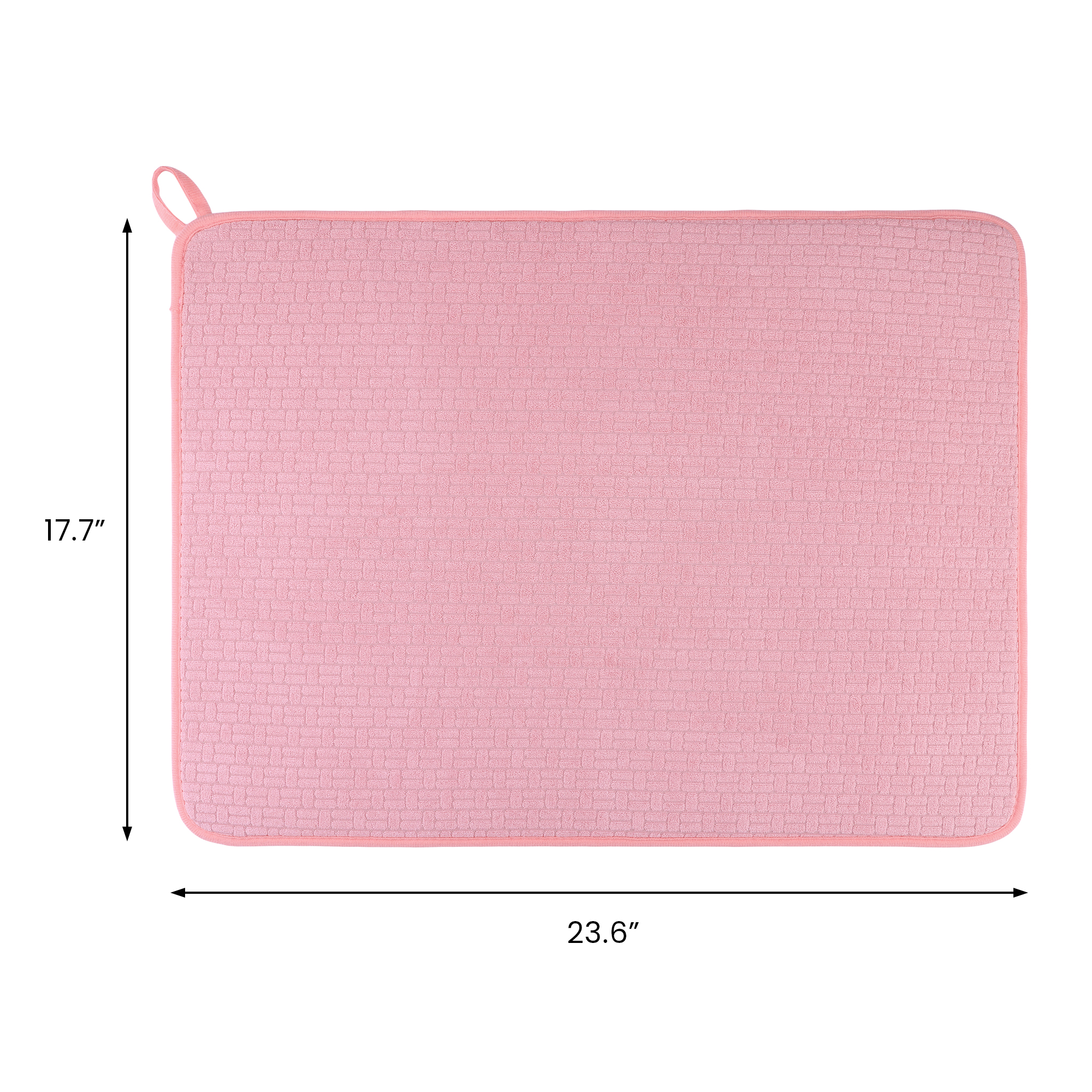 Unique Bargains Absorbent Microfiber Kitchen Mat Stone Drying Mat Pink 23.6*17.7 in