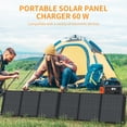 thumbnail image 4 of Panel solar portátil Keshoyal – Paneles solares plegables de 60 W con USB de 5 V y 18 V CC para camping, teléfono celular, tableta y dispositivos de 5-18 V – Compatible con estaciones de energía de ge, 4 of 5