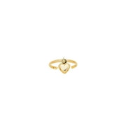 Angle View: 14K Yellow Gold Dangle Heart Cuff Style Adjustable Toe Ring