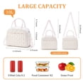 thumbnail image 3 of MEXS Lunch Bag for Women Reusable Lunch Box Quilted Puffer Large Capacity Insulated Cooler Tote Bags Work Travel Picnic, 3 of 7