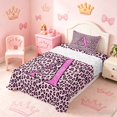 thumbnail image 3 of meiyoeat Glitter Leopard Print Letter A Twin Sheet Sets, Girls Teens, Pink Sparkle Monogrammed Bedding, 3 Pieces, 1 Flat Sheet, 1 Fitted Sheet and 1 Pillowcase, 3 of 6