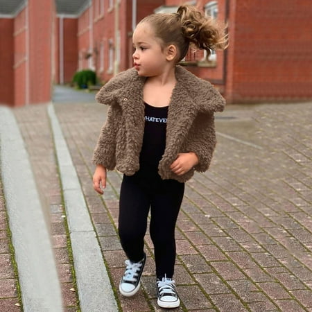

Hunpta Toddler Kids Baby Girls Boys Jacket Fall Winter Infant Solid Cardigans Fuzzy Fleece Jackets Warm Coats Outerwear