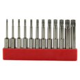 thumbnail image 1 of 12pcs/set 50mm/75mm/100mm 1/4 Hex Shank Magnetic Star Torx Screwdriver Bit T40 With Hole For Exact Screw Unscrew Tools, 1 of 5