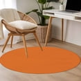 thumbnail image 5 of Orange Large Area Rugs for Bedroom Living Room, Soft Non Slip Carpet Bedside Rug, Pure Orange Round Floor Cover Kitchen Accent Rug 4' for Dining Room/Office, 5 of 9