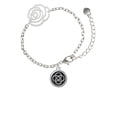 thumbnail image 2 of Delight Jewelry Silvertone Celtic Knot in Black Circle Silver-tone Flower Link Chain Bracelet, 6.75"+2" Extender, 2 of 4