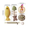 thumbnail image 4 of FEOLGEHLY Catnip Toy Set for Indoor Cats, Silvervine Cat Toy with Chew Sticks Fish Ball Mouse Feather, Cat Teething Toy Boredom Relief Chew-Proof Cat Chew Toy for Kittens (Brown A), 4 of 7