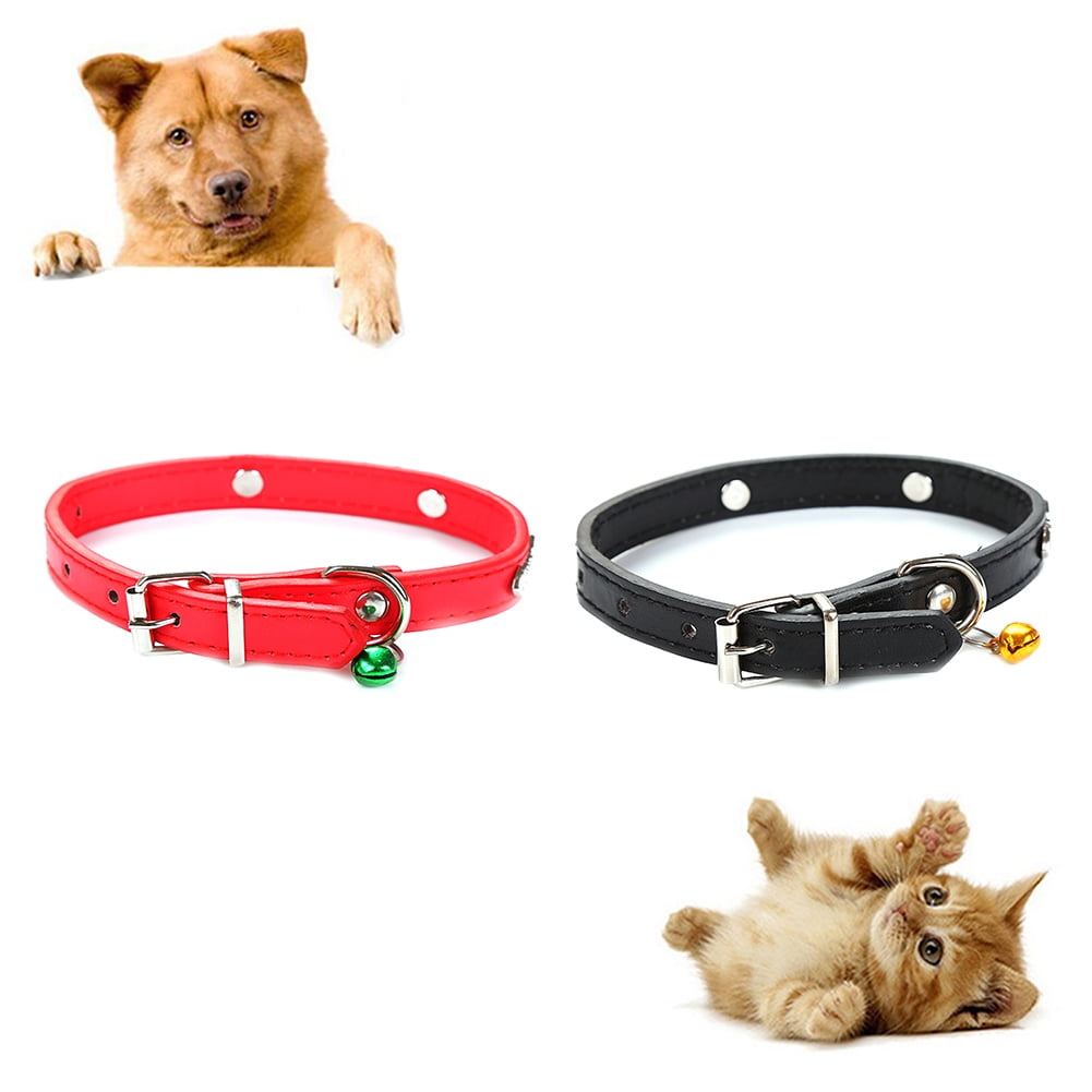 Adjustable Small Dog Cat Bell Collar Buckle Neck Strap Puppy Pet Safety Necklace 