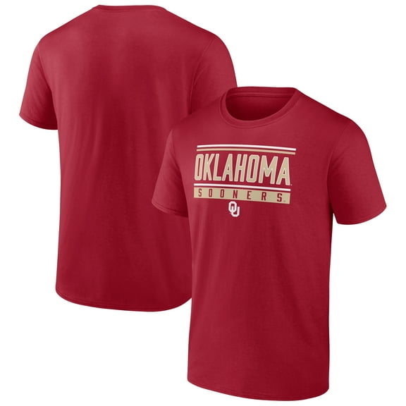 Men's Crimson Oklahoma Sooners Stripe and Block T-Shirt