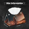 thumbnail image 5 of Zufioo Astronaut On Mars A Print Long Leather Tissue Bag, PVC Waterproof Napkin Facial Tissue Organizer Dispenser for Living Room, Office, Desk, 5 of 7