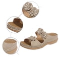 thumbnail image 5 of Slippers for Women,Trendy Slippers For Casual Wear Stylish Open Toe Design With Wedge Heel For Summer Activities Perfectly Paired,Womens Slippers,Beige,8.5, 5 of 7