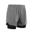 thumbnail image 4 of Lixada Men's 2-in-1 Running Shorts Quick Drying Breathable Active Training Exercise Jogging Cycling Shorts with Longer Liner, 4 of 7