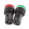 thumbnail image 2 of AC 220V Red Green Circuit LED Indicator Pilot Signal Light Lamp 2Pcs, 2 of 3