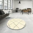 thumbnail image 3 of Ahgly Company Indoor Round Abstract Vanilla Gold Solid Area Rugs, 7' Round, 3 of 6