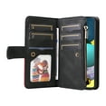 thumbnail image 2 of Multifunctional Case for Samsung A51 5G,[RFID Blocking] 9 Credit Cards Holder with Wrist Strap, Premium PU Leather Zipper Wallet Purse Magnetic Flip Phone Cover for Samsung Galaxy A51 5G, Black, 2 of 12