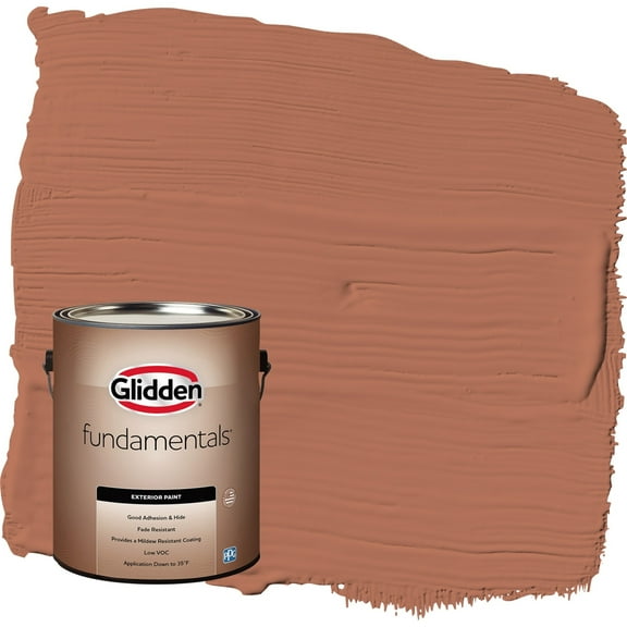 Glidden Fundamentals Copper Beech / Orange Satin Exterior Paint, 1 Gallon
