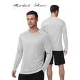 thumbnail image 4 of SPEEDRUN 3 Pack Men Long Sleeve Workout Shirt, UPF 50+ UV Sun Protection Fast Dry Moisture Wicking Workout Tops with Crew Neck, Sizes M, 4 of 6