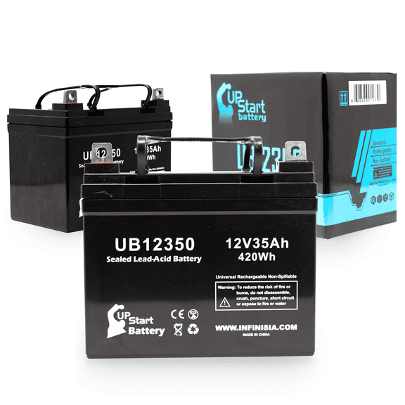 2x Pack - Compatible Sure Light 15002 Battery - Replacement UB12350 Universal Sealed Lead Acid Battery (12V 35Ah, 35000mAh, L1 Terminal, AGM, SLA)