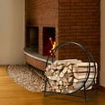 thumbnail image 3 of Gymax 30'' Tubular Steel Log Hoop Firewood Storage Rack Holder Round Display, 3 of 10