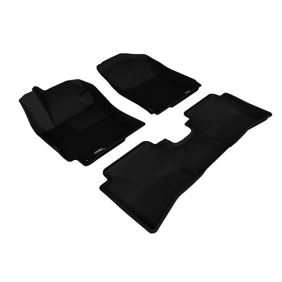 3D MAXpider Complete Set Custom Fit All-Weather Floor Mat for Select Hyundai Accent Models - Kagu Rubber (Black)