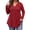 Wine-Red, variant on WellSize Plus Size Blouses for Women V Neck Curved Hems Tunic Tops Casual Long Sleeve Botton Fall Shirts