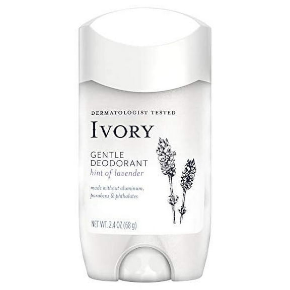 Ivory Gentle Aluminum Free Deodorant Twin Pack, Hint of Lavender, 2.4 oz