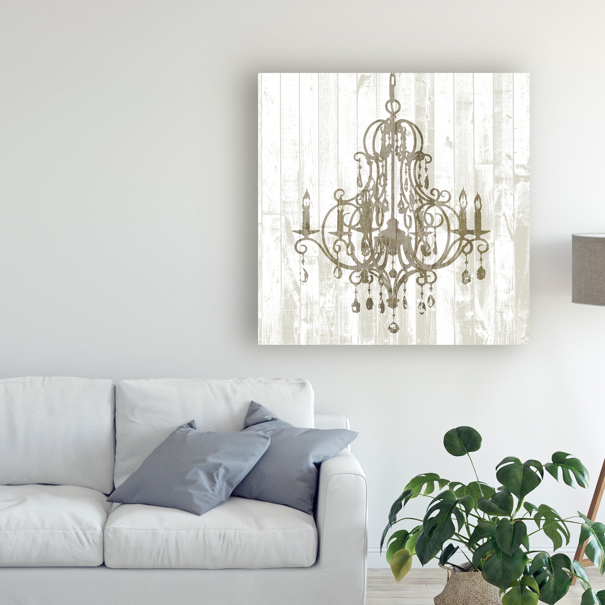 Trademark Fine Art 'Shiplap Chandelier II' Canvas Art by Jennifer Goldberger