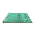 thumbnail image 2 of Ahgly Company Machine Washable Indoor Rectangle Persian Turquoise Blue Traditional Area Rugs, 8' x 12', 2 of 4