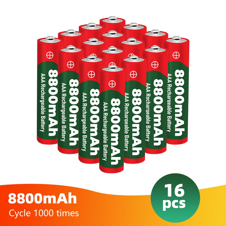 MDHAND 16 PCS AA Batteries, 1.5v 9800mAh Rechargeable Battery,  High-Performance Double A Batteries with 4 Slots Battery Charger for  Flashlight Toys