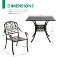 thumbnail image 2 of VIVIJASON 5-Piece Outdoor Cast Aluminum Patio Dining Set, All-Weather Conversation Furniture Set, Include 4 Chairs and a 35.2 inch Square Table w/Umbrella Hole for Balcony, Lawn, Garden, Backyard, 2 of 7