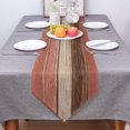 thumbnail image 3 of GFDYREE Linen Burlap Table Runner Dresser Scarves, Retro Rustic Barn Wood Red and Brown Table Runners for Farmhouse Kitchen, Dinner Holiday Parties, Wedding, Events, Decor - 14 x 72 Inch, 3 of 7
