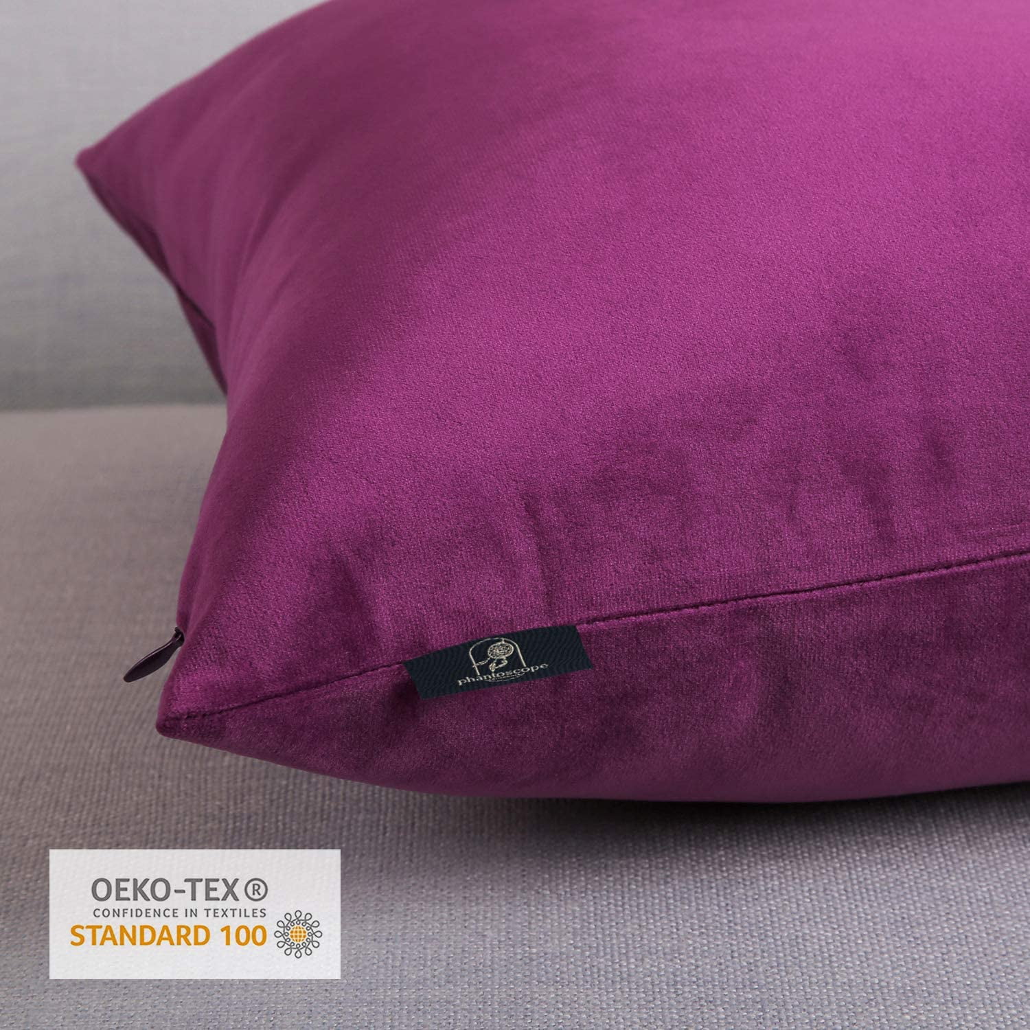 Phantoscope 18" x 18" Modern Dark Purple Polyester Throw Pillow , ( 2 Count)