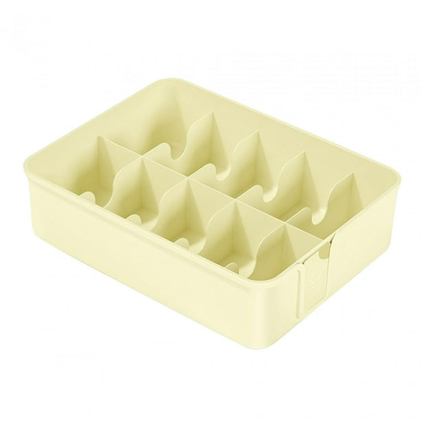 Caja de almacenamiento para calcetines, ropa interior, armario, contenedores de almacenamiento de lencería, divisores que ahorran espacio 10 Rejillas amarillas