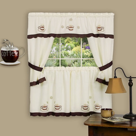 ACHIM-1PK Achim Cuppa Joe Window Curtain Cottage Set58x24