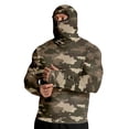 thumbnail image 3 of Havenx Upf 50+ Camo Hoodie Shirt for Men Camo Long Sleeve Shirt with Mask Hooded Uv Upf 50+ Rash Guard Sun Protection Cooling Lightweight Outdoor Hiking Swim Shirt Rash Guard,Brown 2XL, 3 of 6