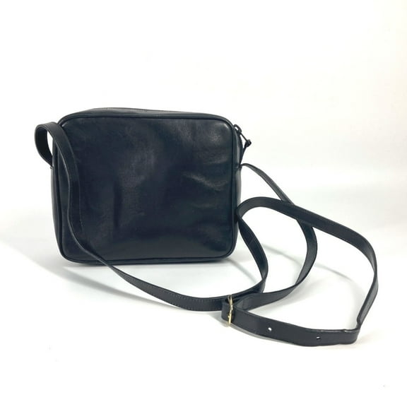 Pre-Owned CELINE Vintage Carriage Hardware Bag Crossbody Pochette Shoulder Leather Women's Black