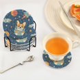 thumbnail image 5 of Qxltty Corgi Rocket Element Pattern Drink Coasters with Holder 6pcs Handmade Woven Simple Vintage Saucer Set, 5 of 7
