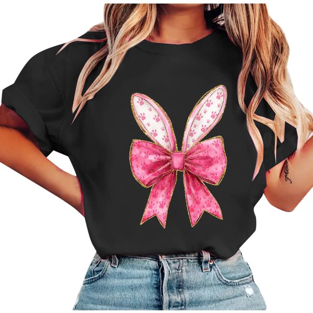Tops de Manga Corta de Verano para las Mujeres Imprimir Blusa de Cuello Redondo, Moda Ligera de Poliéster Spandex