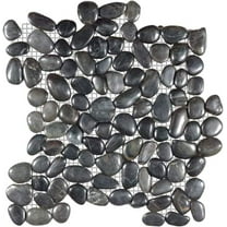 FUSTONE Decorative Tiles Interlocking Pebble Tiles Natrual River Rock Stone Tile(10-Sheets) Kitchen Floor Bathroom Patio for Indoor and Outdoor Use Stones PT102-10