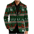thumbnail image 4 of Lcziwo Christmas Blazers for Men Corduroy Holiday Party Printed Blazers 3 Button Casual Business Sport Coat Single Breasted Lapel Jackets Green,XL, 4 of 7