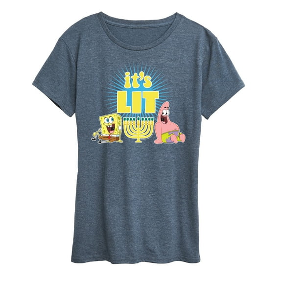 SpongeBob SquarePants - It's Lit Hanukkah - Women's Lightweight French Terry Pullover