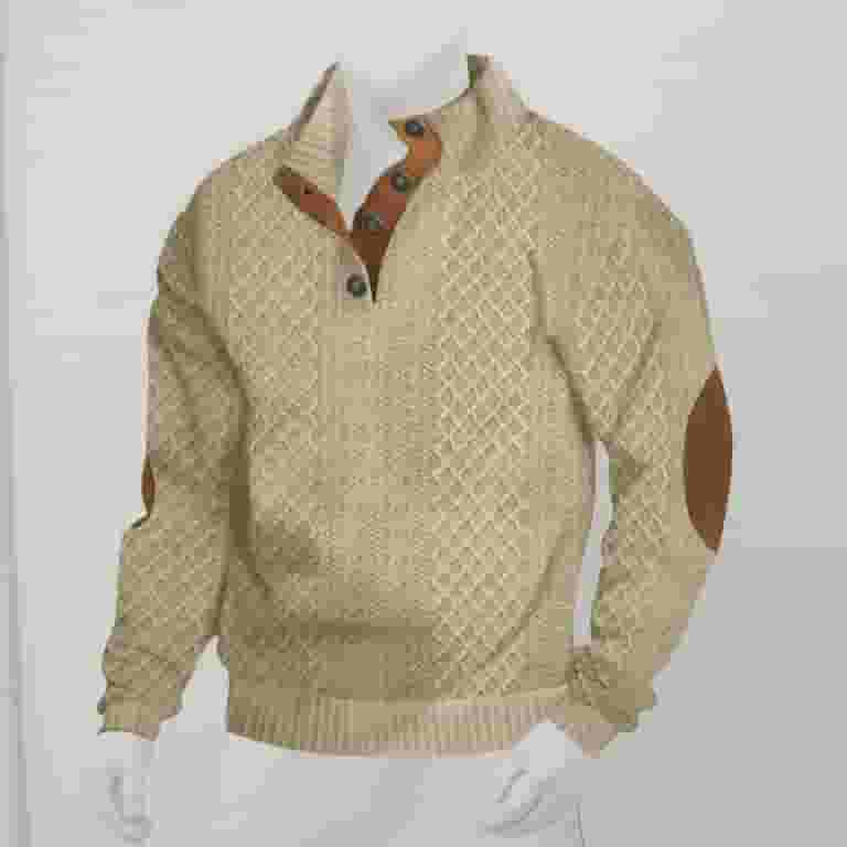 JUUYY Men's Fashion Stand Collar Knitted Long-Sleeved JUUYY Men's Fashion Stand Collar Knitted Long-Sleeved