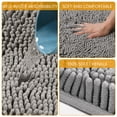 thumbnail image 6 of Hengbo 3 Pcs Chenille Bathroom Rug Sets Shaggy Bathroom Mat Set Carpet Extra Thick Soft Absorbent Soft Non Slip Machine Wash Light Gray, 6 of 7