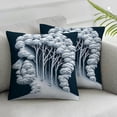 thumbnail image 3 of nygtbtfer Rustic Throw Pillow Cushion Cover, Row of Large and Bare Beech Trees in Snow Covered Winter Frozen Photography Art, Decorative Square Accent Pillow Case, White, 3 of 7