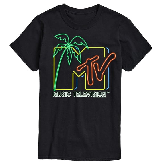 MTV - Neon Palm Tree Logo Short Sleeve Graphic T-Shirt