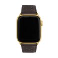 thumbnail image 6 of Bandini Extra Long XL Band Compatible with Apple Watch Leather Band 45mm 44mm 42mm 49mm, Men Rally Strap Replacement for Apple Watch Band Ultra, Series 9 8 7 6 5 4 3 2 SE - Brown / Gold Hardware, 6 of 8